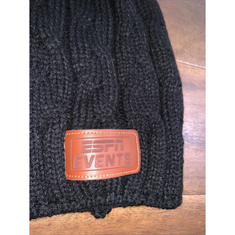 RARE Women's Small Knitted Hat With Fur "ESPN EVENTS" ESPN Hat INFLUENCER HAT